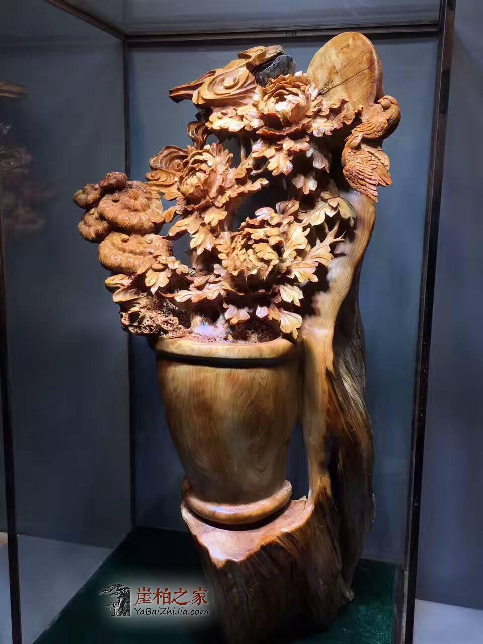 独一无二的崖柏大型花瓶造型根雕 客厅装饰大气有品-2