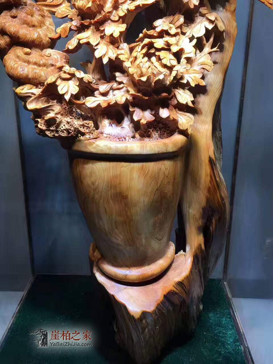 独一无二的崖柏大型花瓶造型根雕 客厅装饰大气有品-5