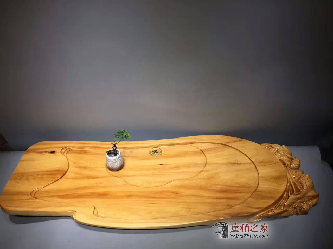 崖柏茶盘《一路连升》陈化虎皮纹全手工设计线条流畅-7