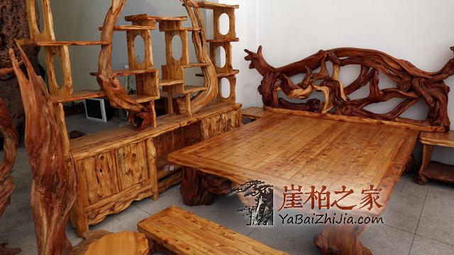 木雕与家具的结合，用艺术手法来创作中国家居生活，崖柏最霸气！-1